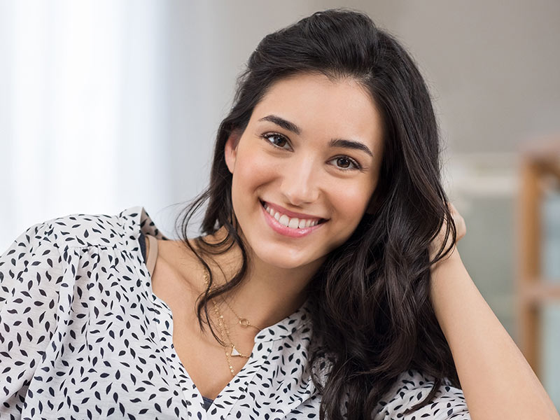 A beautiful lady smiling