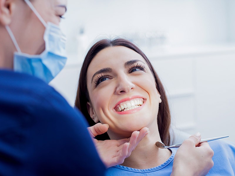 A women having a dental checkup