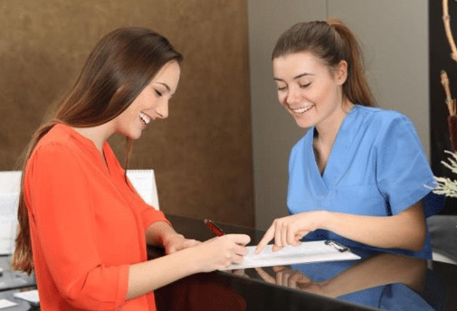 Doctor and patients discussing about the treatment